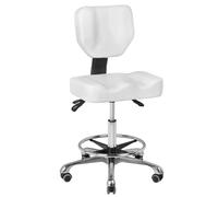 Sgabello Professionale 4299 con Seduta Larga per Centro Estetico Manicure Bianco
