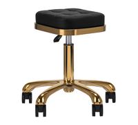 Sgabello Professionale Quadrato Dorato M-1645 per Estetica Tattoo Manicure Nero