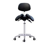 Sgabello regolabile con schienale e base girevole, doppia inclinazione per un supporto ergonomico, ideale per cliniche mediche, estetiche e professionali