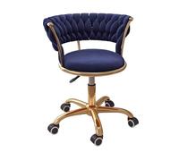 Sgabello regolabile con schienale, girevole a 360°, gambe dorate, altezza 48-58 cm, tatuaggio per salone di bellezza