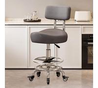 Sgabello regolabile in altezza, sedia da disegno con schienale e poggiapiedi, per ufficio, cucina, medico, dentista, negozio, laboratorio e uso domestico