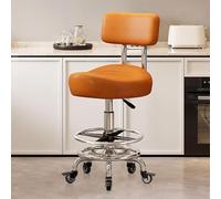 Sgabello regolabile in altezza, sedia da disegno con schienale e poggiapiedi, per ufficio, cucina, medico, dentista, negozio, laboratorio e uso domestico
