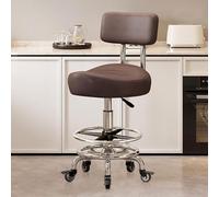 Sgabello regolabile in altezza, sedia da disegno con schienale e poggiapiedi, per ufficio, cucina, medico, dentista, negozio, laboratorio e uso domestico