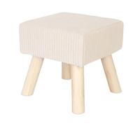 Sgabello Relaxdays in Corda, Gambe in Legno, Imbottito, HxLxP: 30 x 30 x 30 cm, Quadrato, poggiapiedi, Beige/Naturale
