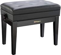 Sgabello Roland per pianoforte con finitura ebano lucida, rivestimento vinilico della seduta imbottito - RPB-400PE