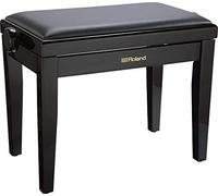Sgabello Roland per pianoforte con finitura ebano lucida, rivestimento vinilico della seduta imbottito - RPB-200PE