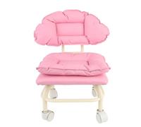 Sgabello Rolling Rosa con Sedia Girevole a 360 ° Schienali su Ruote, Cuscino PU Ergonomico, Altezza Regolabile per Casa/ufficio/salone (include Strumenti e accessori)