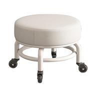 Sgabello rotolante basso con carico di ruote 440 IBS, sedile a rullo sgabelli a rotolamento corto con ruote di caster girevoli universali piccoli sgabelli piccoli grigi1, marrone (bianco) powerfully