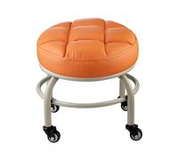 Sgabello rotolante basso con ruota per cuscinetti, con carico 660 IBS, sedile a rullo sgabelli a rotolamento corto con ruote di caster girevoli universali piccoli piccoli blu2, oro (arancione)