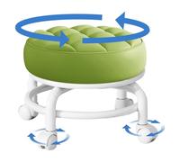 Sgabello rotolante - sedia piccola ruota universale | Sedile in pelle PU con in memory foam | Panca mobile girevole per camere da casa, ufficio, salone e noleggio