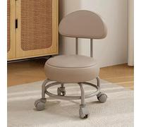 Sgabello rotolare a bassa altezza ESGT con schiena, sgabello a sedere a rulli, sgabelli a bassa rotolatura con ruote a 360 ° per gli uomini di casa uomo Wemen Girl Shop Salon Kitchen Garage (Khaki