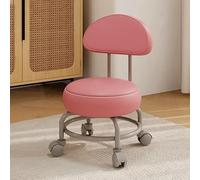 Sgabello rotolare a bassa altezza ESGT con schiena, sgabello a sedere a rulli, sgabelli a bassa rotolatura con ruote a 360 ° per uomini di casa per uomini Wemen Girl Shop Salon Kitchen Garage (rosa