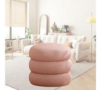 Sgabello rotondo, cilindrico in cashmere, per cambio scarpe, sedie da pranzo per soggiorno, camera da letto, tavolino (rosa, 3° piano)