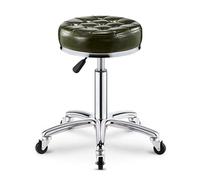 Sgabello rotondo con rotelle, regolabile in altezza, con cuscino ultra spesso, capacità di 181,4 kg, per salone, bar, ufficio, tatuaggi, massaggi