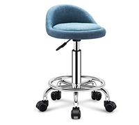 Sgabello rotondo con ruote, altezza regolabile, design girevole, comodo sedile emulsione, resistente, per negozio, salone di bellezza, spa, tatuaggio, nero