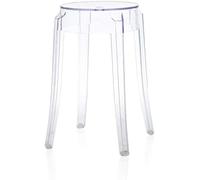 Sgabello rotondo in acrilico trasparente, design impilabile, completamente assemblato, ideale per bar e isole da cucina, 43,2 x 43,2 x 66 cm, misura U
