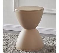Sgabello Rotondo in Plastica Sgabello a Forma di Clessidra Addensato Ad Angolo Rotondo Sgabello con Cuscinetti Robusti per Indossare le Scarpe Piccolo Sgabello Moderno per il Camerino del Bagno(Cachi)