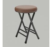Sgabello rotondo pieghevole da 50 cm, sedia da bar, sedia da cucina imbottita, design leggero, carico massimo 150 kg, elegante mobile pieghevole marrone