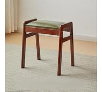 Sgabello rustico in legno massello, poggiapiedi imbottito multifunzionale, forma ad A, per camera da letto, soggiorno, balcone, corridoio, studio (pino grande, struttura verde scuro)