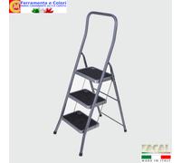 Sgabello Scala Antiscivolo in Acciaio 2 3 4 Gradini Larghi Salvaspazio SUPER F