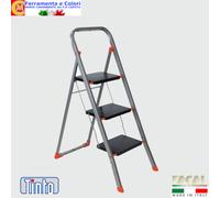 Sgabello Scala Antiscivolo in Acciaio 2 3 4 Gradini Larghi Salvaspazio TINTO
