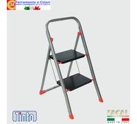 Sgabello Scala Antiscivolo in Acciaio 2 3 4 Gradini Larghi Salvaspazio TINTO