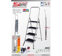 Sgabello Scala Antiscivolo in Alluminio 2 3 4 Gradini Larghi Salvaspazio SUPER F