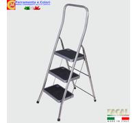 Sgabello Scala Antiscivolo in Alluminio 2 3 4 Gradini Larghi Salvaspazio SUPER F