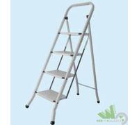SGABELLO SCALA SCALETTA DOMESTICA ACCIAIO VERNICIATO BIANCO STEP UP GRADINI 4