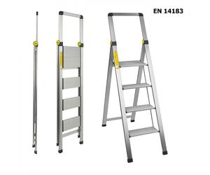 SGABELLO SCALA SCALETTA IN ALLUMINIO COMPATTA "SLIM STEP ALU 4" MAURER