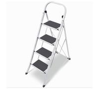 Sgabello Scala Scaletto in Metallo Tappetini Antiscivolo Stefy 4 Gradini