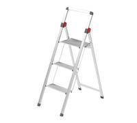 Sgabello Scaletta 3 Gradini in Alluminio Scala per Uso Domestico Richiudibile