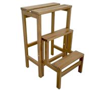 SGABELLO SCALETTA 3 GRADINI RICHIUDIBILE LEGNO FAGGIO NOCE