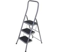 Sgabello Scaletta Pieghevole Facal 3 Gradini 37x25 Acciaio Nero Salvaspazio