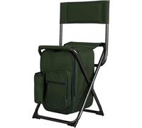 Sgabello Schienale Leggero Sedile Sedia Pieghevole Compatta con Borsa Termica E Cinghie dello Zaino per La Pesca Campeggio Escursionismo Supporti 225 Libbre