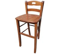 Sgabello sedia snack colore noce seduta massello h67cm bar casa pub
