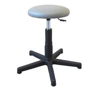 GIMA 27956 Sgabello con Sedile Imbottito e Ruote, 53-71cm Altezza Regolabile, Grigio