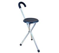 Sgabello stampella 3 gambe Sedili in canna Tubo in lega di alluminio Coprigambe in plastica ABS Bastone da passeggio pieghevole Leggero Ottimo per i viaggi, Sicurezza antiscivolo