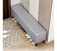 Sgabello stretto per scarpe, ottomano lungo imbottito per camera da letto, con scatola portaoggetti apribile, sedile impermeabile per ingresso B, 80 cm