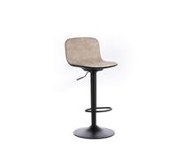 Sgabello Teo Kitchen & Living 39x45xH86 102 cm, Seduta e Schienale Beige, Gambe Nero, Materiale Microfibra e Metallo tortora