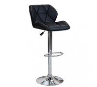 Sgabello Nara in Metallo e Ecopelle cm 48x44x85/106 h Nero DecHome