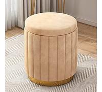 Sgabello Vanity in velluto con stoccaggio,Ottomano rotondo di stoccaggio,Sgabello imbottito comfort poggiapiedi divano