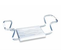 WENKO Sgabello per vasca da bagno Secura, sedile flessibile con ganci per i bordi della vasca, larghezza regolabile, colore bianco