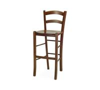 Sgabello Venezia in Legno Seduta Massello H 73 CM Noce Scuro
