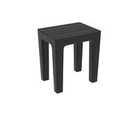 Sgabello Woody in PP effetto legno Nero 38x29x41,5 cm sedia sgabelli da bagno