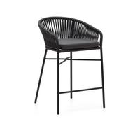Sgabello Yanet in corda nera altezza 65 cm OUTLET