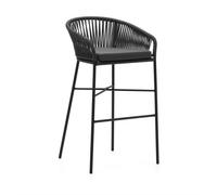 Sgabello Yanet in corda nera altezza 80 cm