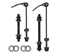 Sgancio rapido per bicicletta anteriore posteriore con cuscinetti a sfera da 25 mm, set di assi compatibile con mountain bike a 6/7/8 marce, nero (anteriore + posteriore)