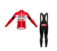 SGCIKER 2022 Pro Team Lotto Soudal manica lunga Maglia da ciclismo Set,Uomo sottile protezione solare traspirante ciclo camicia bici abbigliamento gel pad, Set primavera (M)