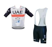 SGCIKER 2023 UCI Pro Team UAE maglia da ciclismo set for uomini, manica corta abbigliamento ciclismo bici pantaloncini con bretelle set gel pad (2XL)